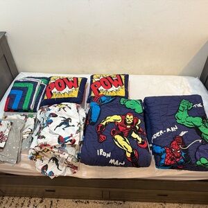 (2) Marvel Hero Bedding Pottery Barn complete set